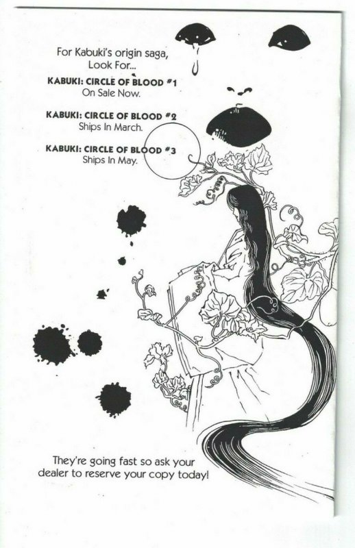 Kabuki: Circle of Blood Ashcan VF/NM signed by David Mack with COA Caliber 1995