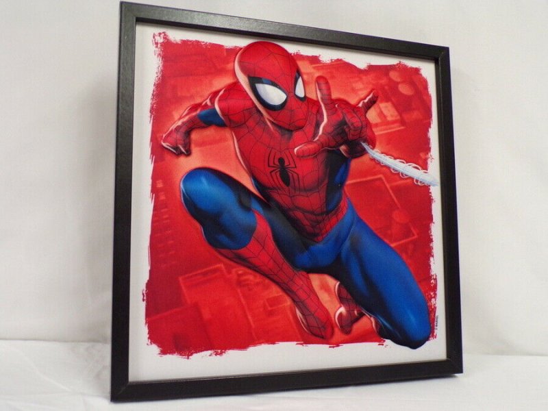 Amazing Spider-Man Avengers Framed 14x14 3D Wall Art 