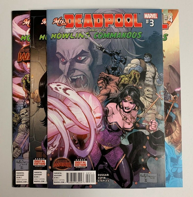 Secret Wars Mrs. Deadpool & The Howling Commandos #1-4 Set (Marvel 2015) 9.0+ 