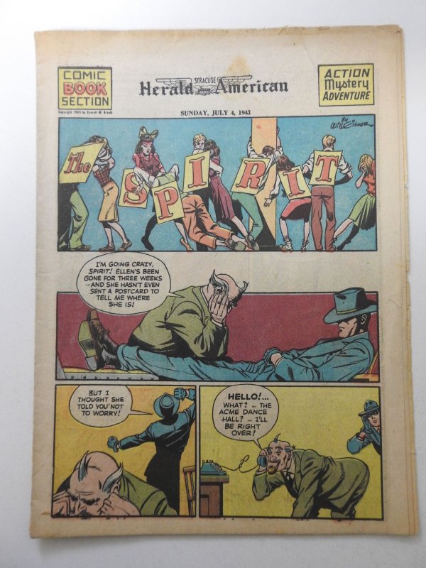 The Spirit #162 (1943) Newsprint Comic Insert Rare!