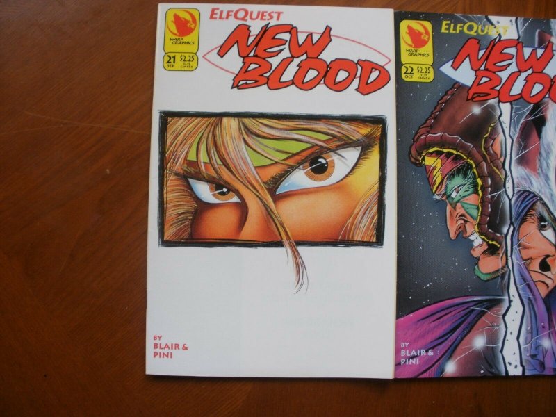 3 Near-Mint Warp ELFQUEST Comic NEW BLOOD #21 #22 #23 (1994) Blair Pini Chan