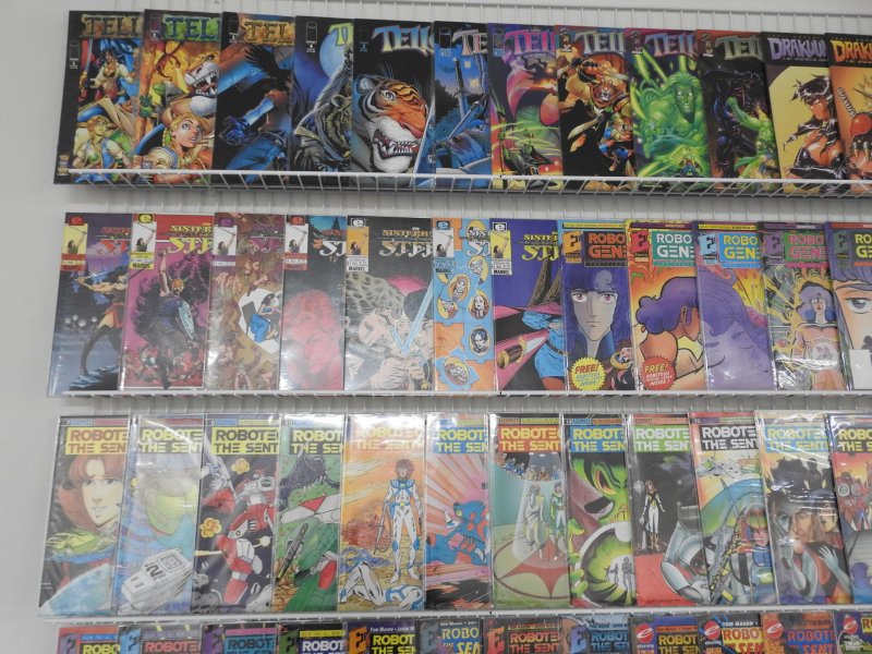 Huge lot 180+ Comics W/ Robotech, Elementals, Tellos & More Avg VF Condition!