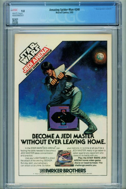 AMAZING SPIDER-MAN #240 CGC 9.8 -comic book-1983-MARVEL 4000986001