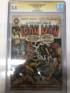 L’Invincible Iron Man 1972 # 10 (CGC 3.5 SS) Signed Jim Starlin •Off-White Pages