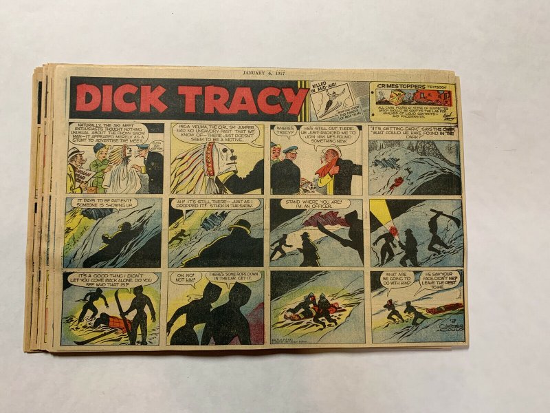 Dick Tracy Newspaper Comics Sundays 1957 InComplete Year 50 Total Great Shape!
