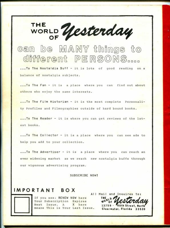World of Yesterday #6 7/1976-Rex Allen-Pointer Sisters-Wee Bonnie Baker-VG+ 