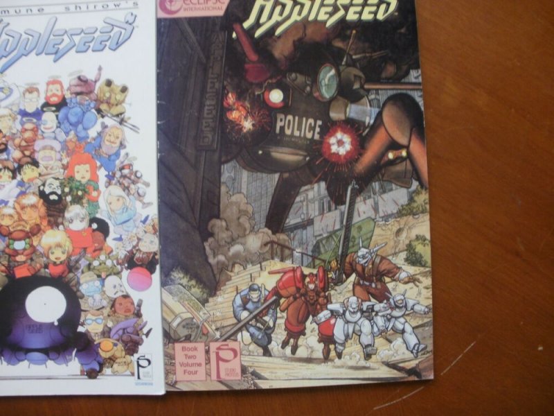 3 MANGA Comic: Masamune Shirow's APPLESEED #1 #2 (Databook) & Book Two Volume 4