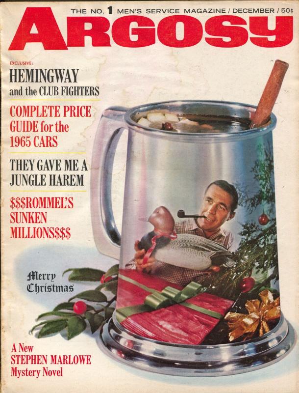 Argosy 12/1964-Popular Pubs-pulp fiction-Hemingway-James Bama spicy art-FN 