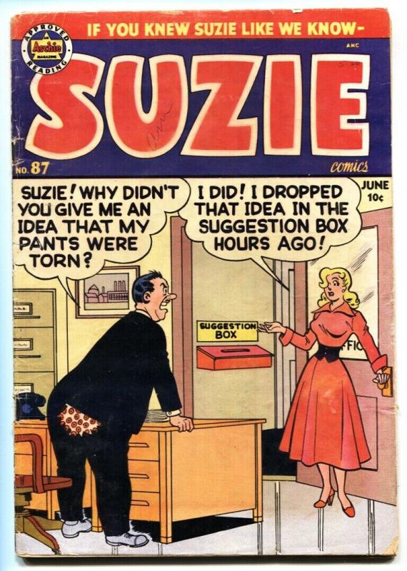 Suzie #87headlight cover-1952-Archie-spicy Good Girl Art-Katy Keene