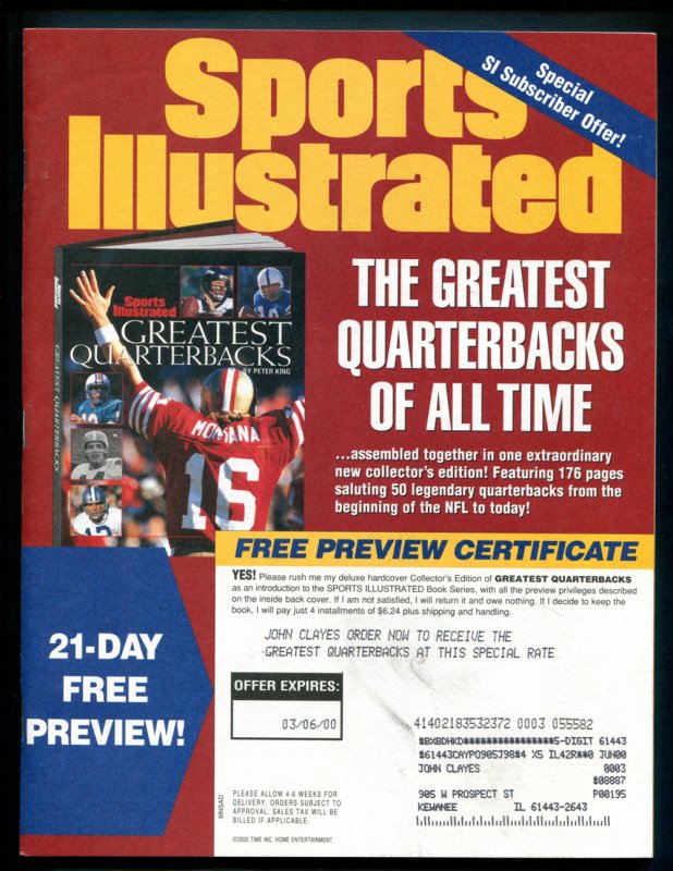 Sports Illustrated ( 9.2 NM-)  Michael Jordan /  February 2000