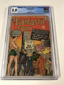 Fantastic Four 9 Cgc 3.0 Ow Pages Marvel Silver Age