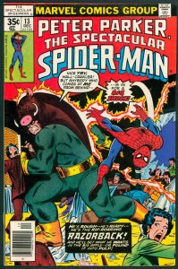Spectacular Spider-Man 13 VF+ 8.5 1st Full Razorback Marvel 1977