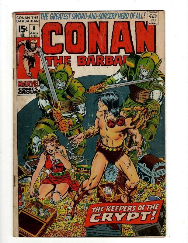 Conan The Barbarian # 8 FN Marvel Comic Book Barry Smith Kull King Sword NP16