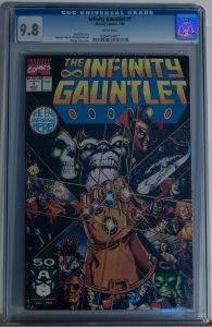 INFINITY GAUNTLET #1, CGC = 9.8, NM/M, Thanos, Avengers, 1991 , more in store