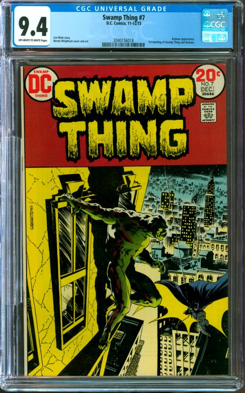 Swamp Thing #7 CGC Graded 9.4 Batman appearance