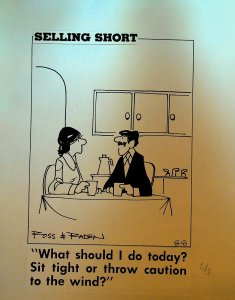 Selling Short Original Comic Strip Art 1980s Sit Tight Throw Caution to the Wind