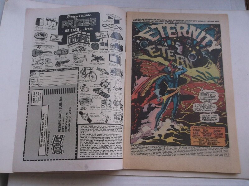 MARVEL: DOCTOR STRANGE #180, COOL ETERNITY COVER, 1969, FN+ (6.5)!!! 