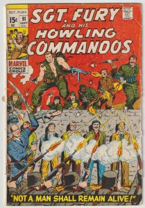 Sgt. Fury And His Howling Commandos #91 (Sep 1971, Marvel), G condition (2.0)