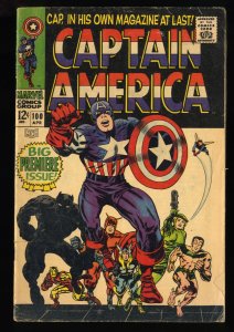 Captain America #100 GD/VG 3.0 1st Issue! Black Panther Appearance!