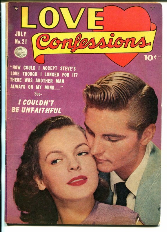 Love Confessions #21 1952-Quality-photo cover-spicy poses-headlights-FN