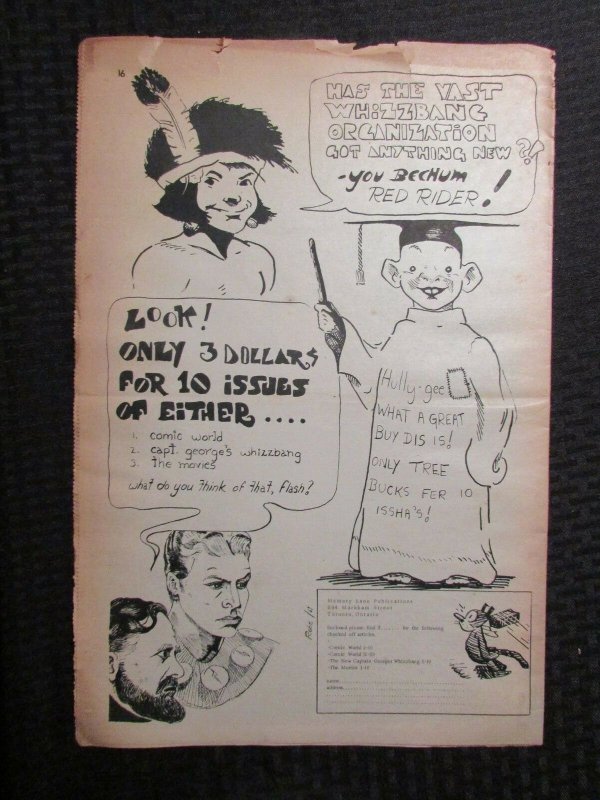 1969 Captain George's COMIC WORLD Fanzine #19 GD+ 2.5 W.R. Hearst / Whizzbang