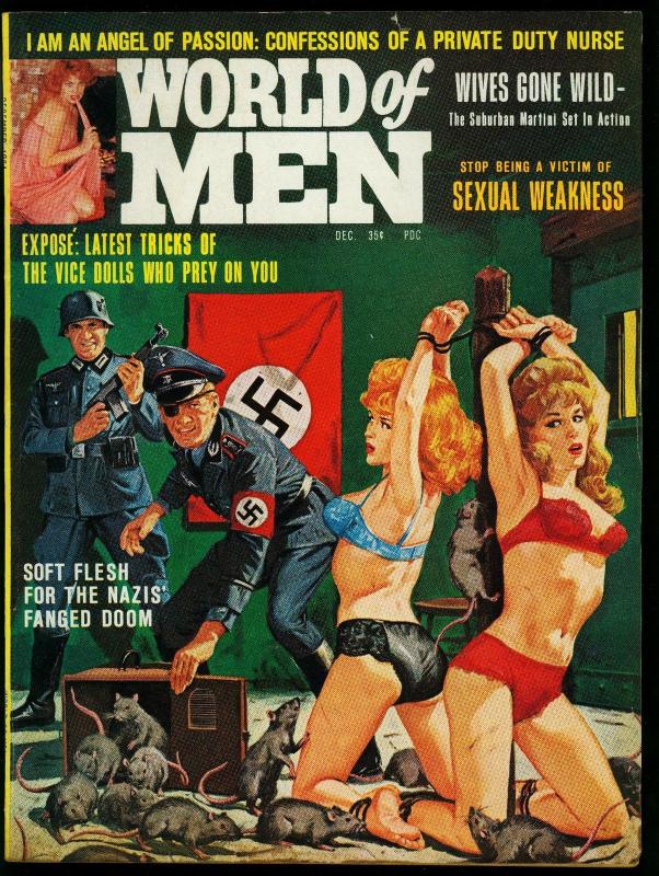 World Of Men Pulp Magazine December 1964 Nazi Rat Torture Cover