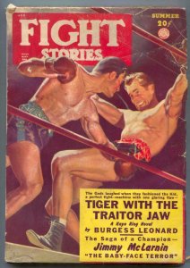 Fight Stories Pulp Summer 1949-GEORGE GROSS BOXING COVER VG