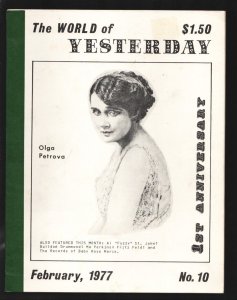 World of Yesterday #10 2/1977-Olga Petrova cover-Al Fuzzy St John filmograp...