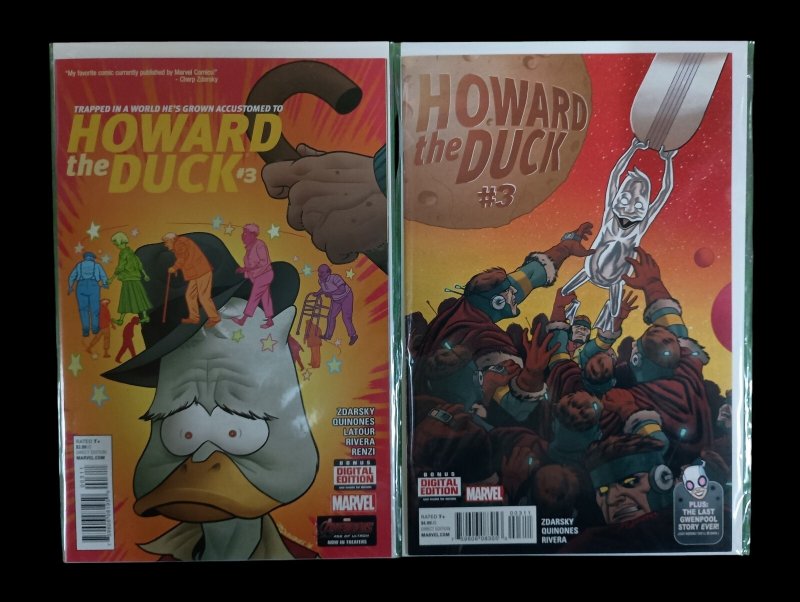 Howard the Duck #1-5 and #2-5 Variant Covers Lot of 9 Marvel Comics 2015 VF