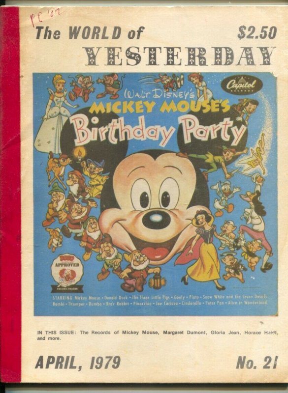 World of Yesterday #21 4/1979-Mickey Mouse-Disney records-star's obits-Gloria...