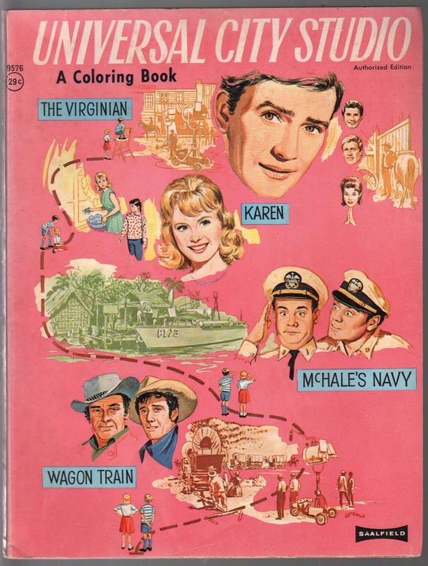 Universal City Studio Coloring Book #9576-1964-Virginian-McHale's Navy-G/VG