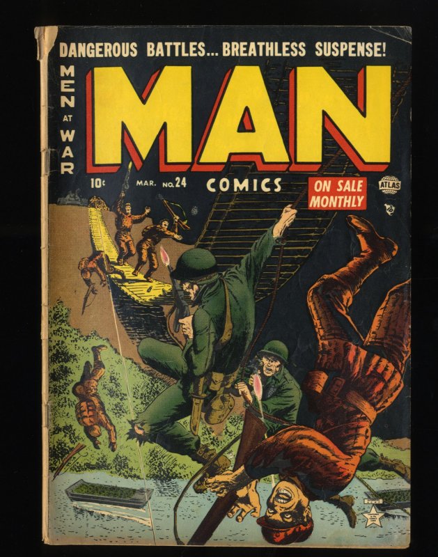 Man Comics #24 GD/VG 3.0 George Tuska Art! Atlas Men At War 1953!