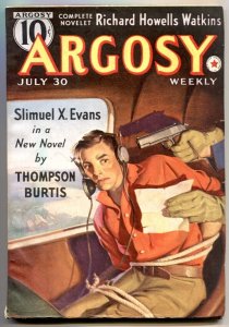 Argosy Pulp July 30 1938- Invasion of America- Slimuel X Evan VF