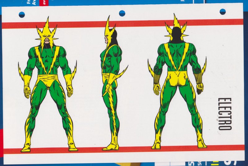 Official Handbook of the Marvel Universe Sheet- Electro