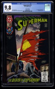 Superman #75 CGC NM/M 9.8 White Pages Extremely Scarce in 9.8! 4th Print
