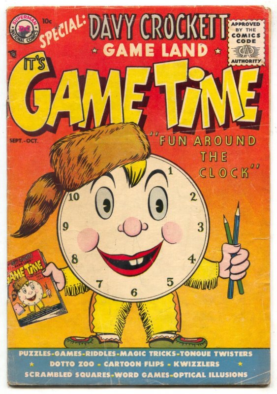 It's Game Time #1 195- Very rare comic- Davy Crockett VG-