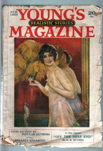 YOUNG'S REALISTIC STORIES FEB 1929-FLAPPER SMOKING-PULP G