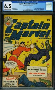 Captain Marvel Adventures #43 (1945) CGC 6.5 FN+