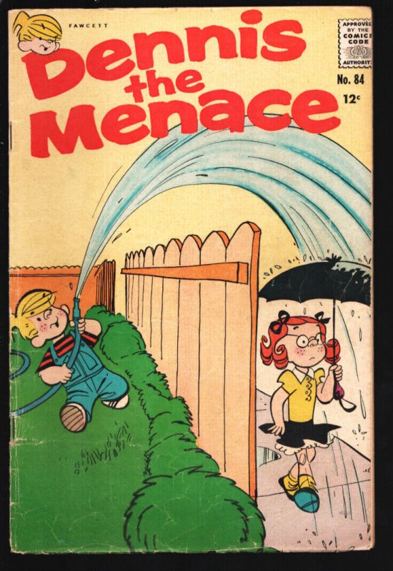 Dennis the Menace #84 1966-Fawcett-Prank cover-Easter paper dolls-VG