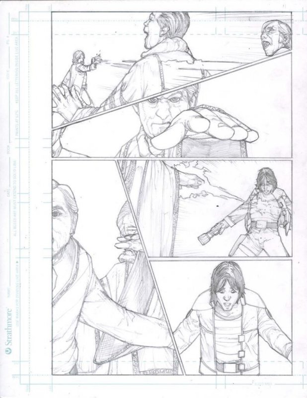 Battlestar Galactica #5 pg20 Original Pencil art ALEX SANCHEZ Skeletons 