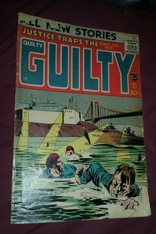 Justice Traps the Guilty #87 (Vol. 10#3) Jun-Jul 1957 Prize golden age detective