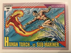 HUMAN TORCH VS. SUB-MARINER #93 : Marvel Universe Series 2 card, 1991, Impel