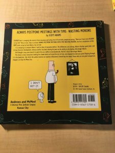 Always Postpone Meetings with Moron by Scott Adams Book Office Humor Parody MFT2