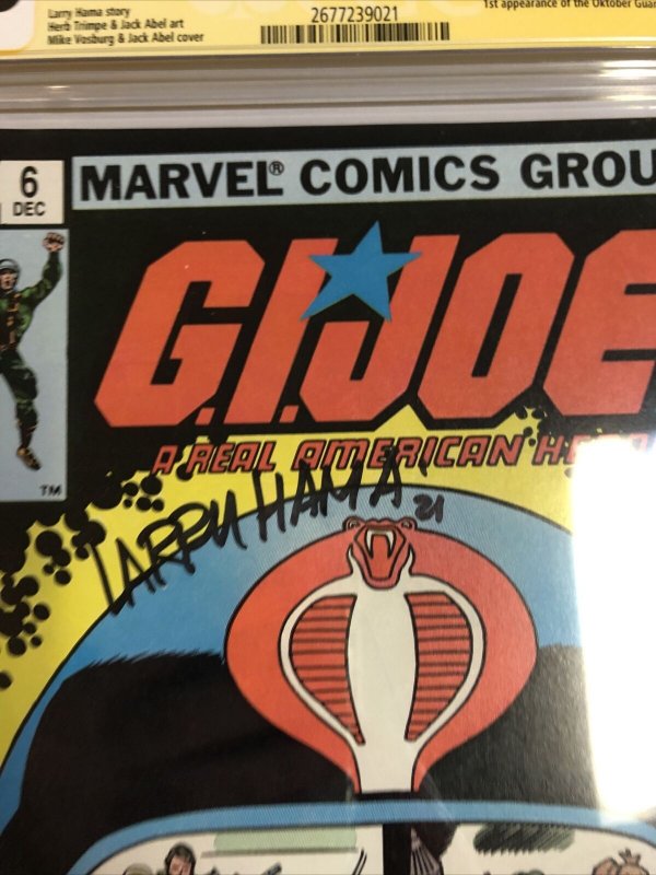 GI Joe A Real American Hero (1982) # 6 (CGC WP 9.8) Signed Larry Hama |1st Print