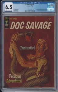 DOC SAVAGE 1 CGC 6.5 FN+OWW Gold Key One-Shot 1st Silver Age App 1966