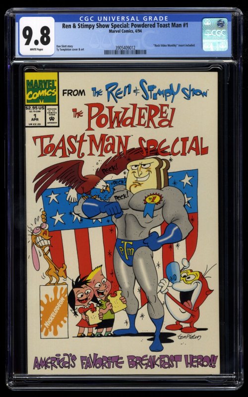 Ren & Stimpy Show Special: Powdered Toast Man #1 CGC NM/M 9.8 White Pages