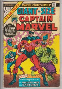 Giant-Size Captain Marvel #1 (Dec-75) GD/VG High-Grade Captain Marvel, Rick J...