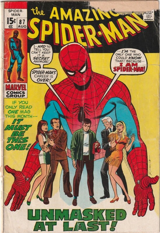 Amazing Spider-Man # 87 GD/VG 1970 Marvel Stan Lee John Romita [L3]