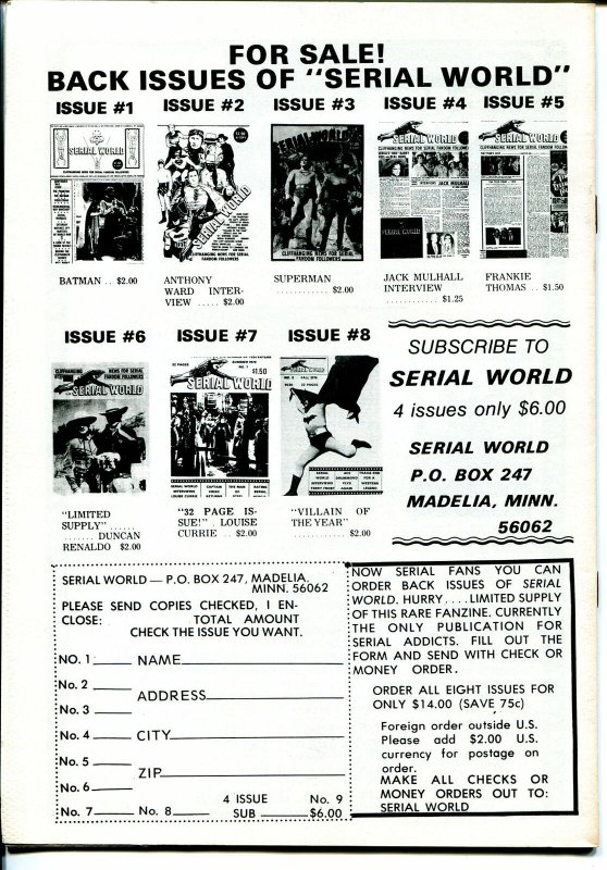 Serial World #9 1977-Bill Elliott-Marshall Reed-Bill Hickok-movie serials-FN