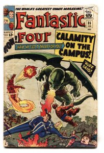 FANTASTIC FOUR #35 Marvel comic book 1965-FIRST DRAGON MAN KIRBY G/VG